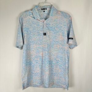 Bad Birdie Golf Polo Shirt Mens Small Pastel Print‎ Athletic Lightweight Preppy